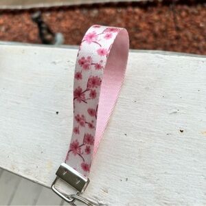 Handmade Cherry Blossom Pink Keychain Wristlet